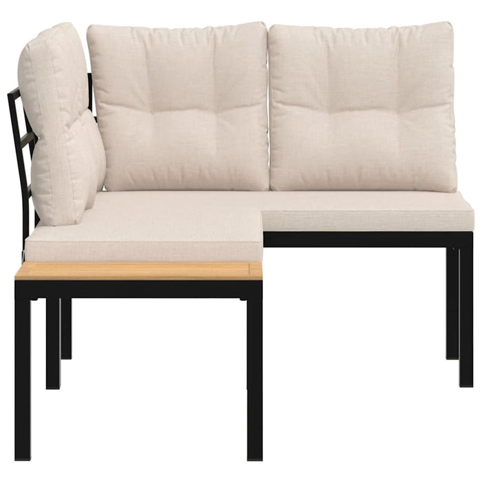 Panche Giardino con Cuscini 2pz Nere Acciaio Verniciato Polvere 4008562