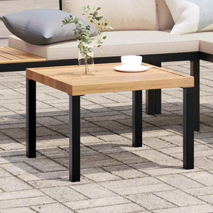 Tavolino-Tavolino da soggiorno-Tavolo Giardino Nero 55x55x39,5cm Acciaio Verniciato Polvere