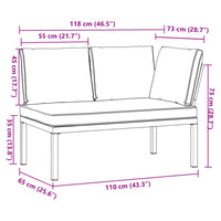 Panca da Giardino con Cuscini Nera in Alluminio