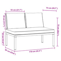Panca da Giardino con Cuscini Nera in Alluminio 4008570