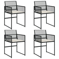 Sedie da Giardino con Cuscini 4 pz Nere in Polyrattan