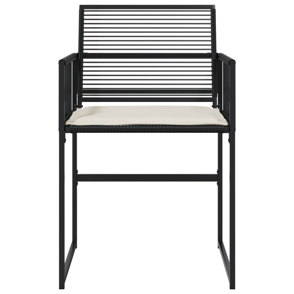 Sedie da Giardino con Cuscini 4 pz Nere in Polyrattan 4008575