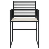 Sedie da Giardino con Cuscini 4 pz Nere in Polyrattan 4008575