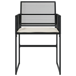 Sedie da Giardino con Cuscini 4 pz Nere in Polyrattan 4008575