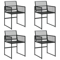 Sedie da Giardino 4 pz Nere in Polyrattan 4008578