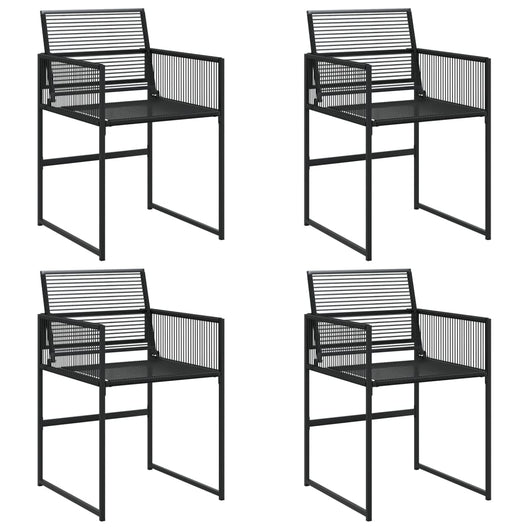 Sedie da Giardino 4 pz Nere in Polyrattan 4008578