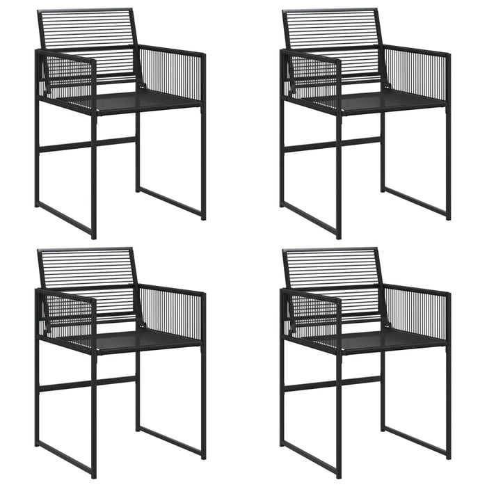 Sedie da Giardino 4 pz Nere in Polyrattan 4008578