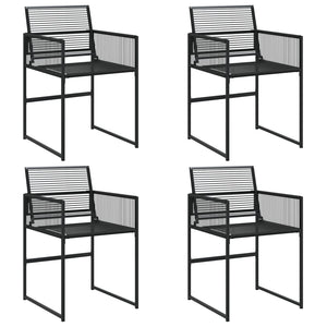 vidaXL Sedie da Giardino 4 pz Nere in Polyrattan