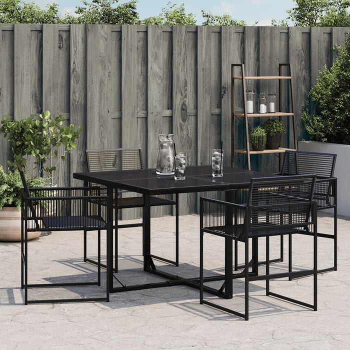 Sedie da Giardino 4 pz Nere in Polyrattan 4008578