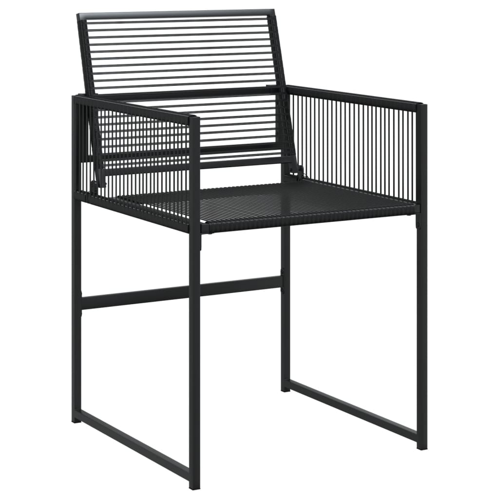 Sedie da Giardino 4 pz Nere in Polyrattan 4008578