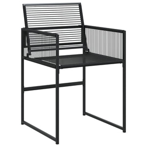 Sedie da Giardino 4 pz Nere in Polyrattan 4008578