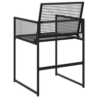 Sedie da Giardino 4 pz Nere in Polyrattan 4008578