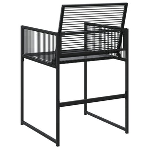 Sedie da Giardino 4 pz Nere in Polyrattan 4008578