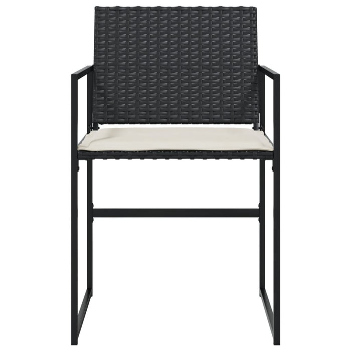 Sedie da Giardino con Cuscini 4 pz Nere in Polyrattan 4008581