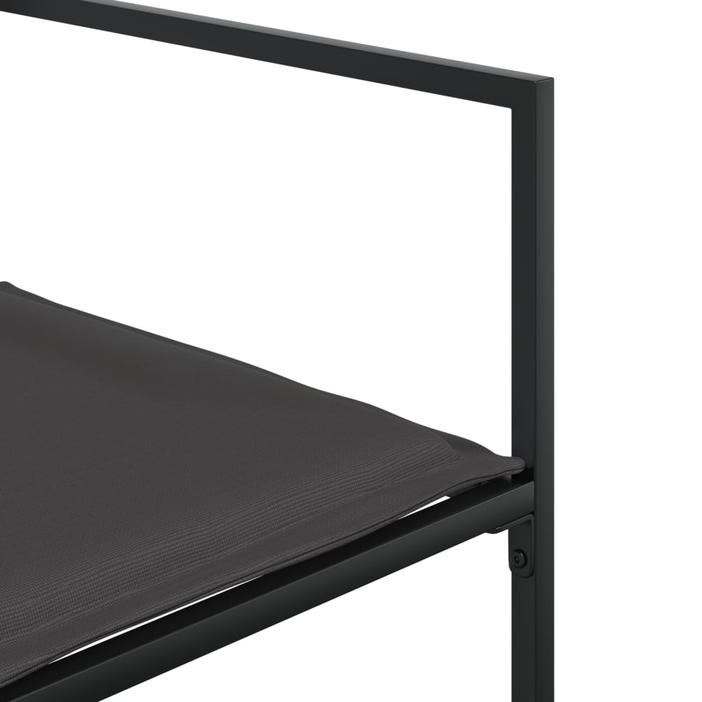 Sedie da Giardino con Cuscini 4 pz Neri in Acciaio e Textilene 4008584