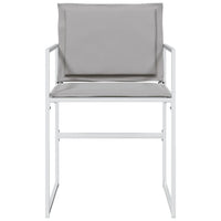 Sedie da Giardino con Cuscini 4 pz Bianchi Acciaio e Textilene 4008587