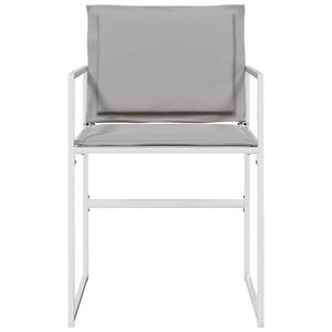 Sedie da Giardino con Cuscini 4 pz Bianchi Acciaio e Textilene 4008587