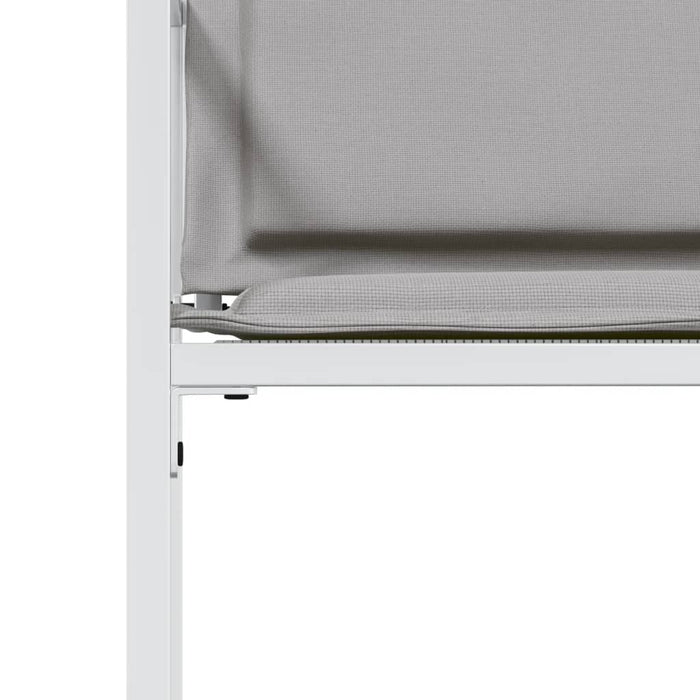 vidaXL Sedie da Giardino con Cuscini 4 pz Bianchi Acciaio e Textilene