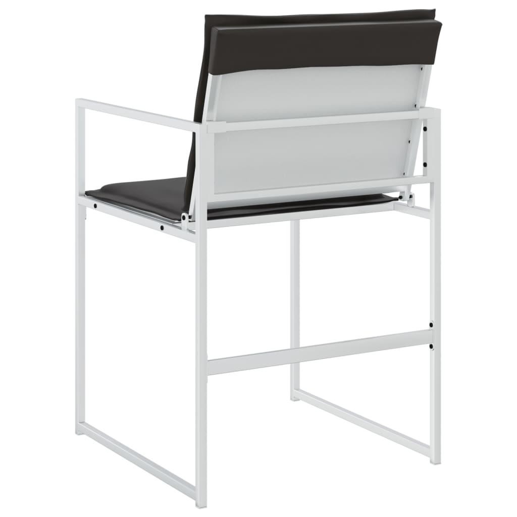 Sedie da Giardino con Cuscini 4 pz Bianchi Acciaio e Textilene 4008590