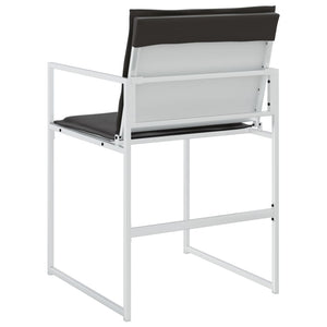 Sedie da Giardino con Cuscini 4 pz Bianchi Acciaio e Textilene 4008590