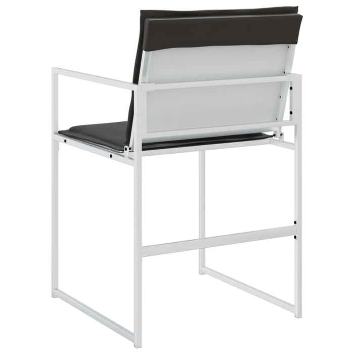 Sedie da Giardino con Cuscini 4 pz Bianchi Acciaio e Textilene 4008590
