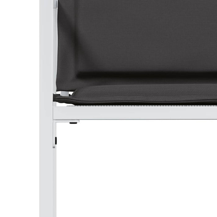 Sedie da Giardino con Cuscini 4 pz Bianchi Acciaio e Textilene 4008590
