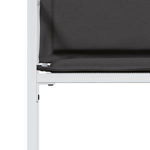 Sedie da Giardino con Cuscini 4 pz Bianchi Acciaio e Textilene 4008590