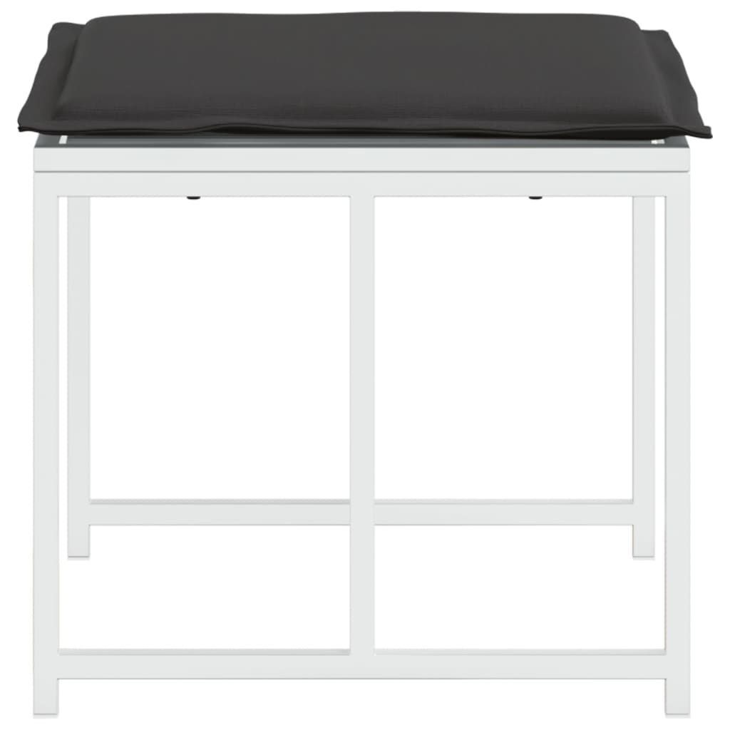 vidaXL Sgabelli Giardino con Cuscini 4 pz Bianchi Acciaio e Textilene