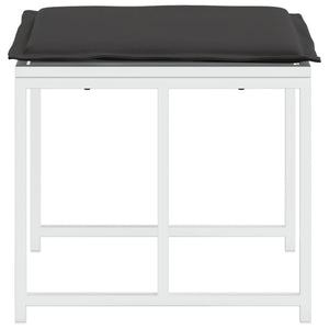 vidaXL Sgabelli Giardino con Cuscini 4 pz Bianchi Acciaio e Textilene