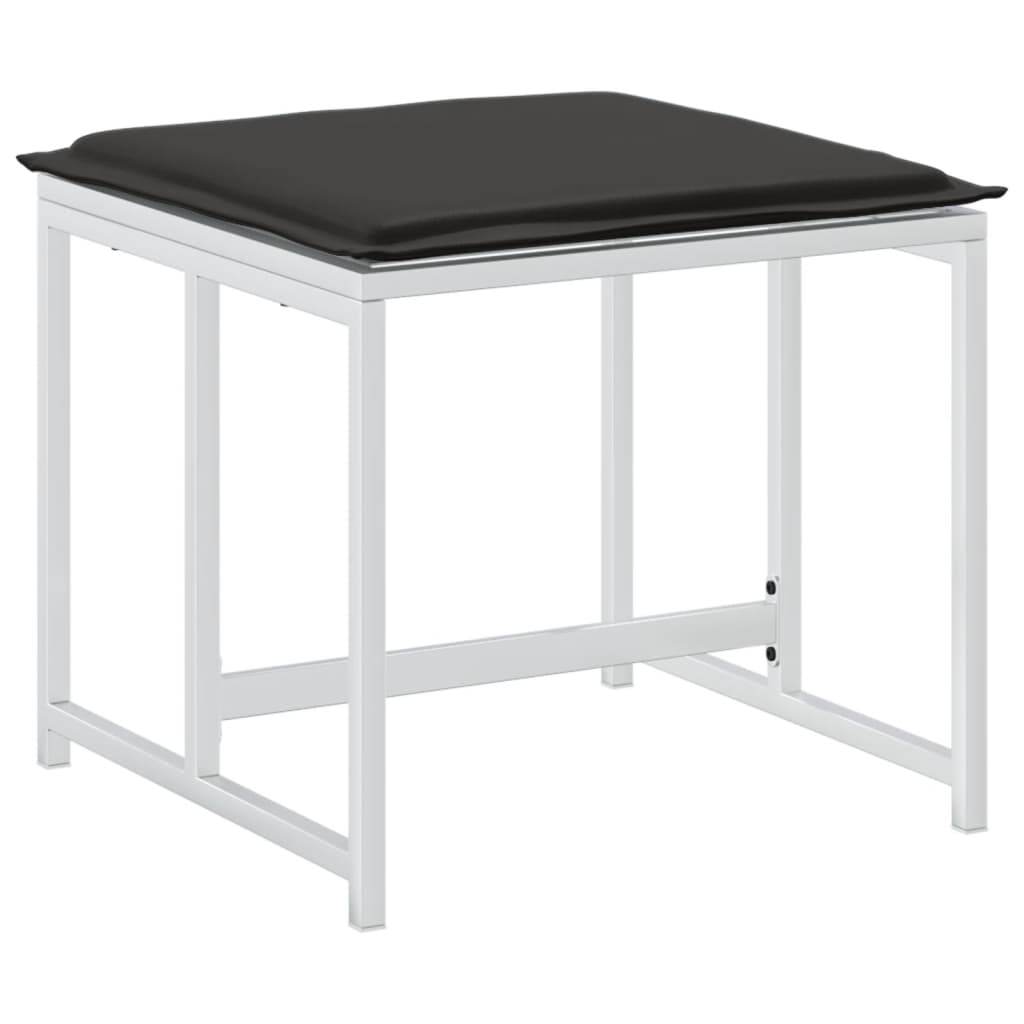 vidaXL Sgabelli Giardino con Cuscini 4 pz Bianchi Acciaio e Textilene