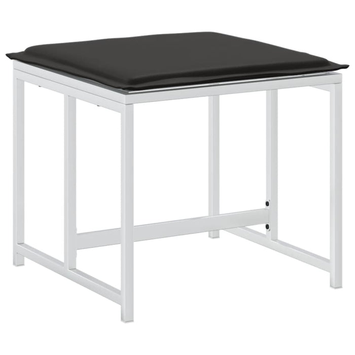 vidaXL Sgabelli Giardino con Cuscini 4 pz Bianchi Acciaio e Textilene