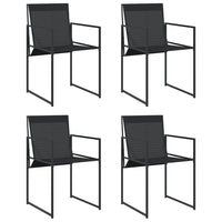 Sedie da Giardino 4 pz Neri in Acciaio e Textilene 4008593