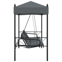 Panchina a Dondolo da Giardino Baldacchino Grigio in Acciaio