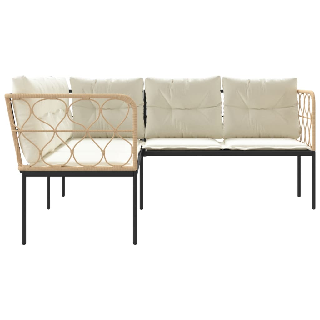 Divano Giardino con Cuscini Forma a L-Sofa da Giardino-Divanetto da esterno Nero Acciaio e Textilene 558973