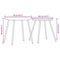 Tavolino-Tavolino da soggiorno-Tavolo Giardino 2pz Rotondo Nero Acciaio Verniciato a Polvere