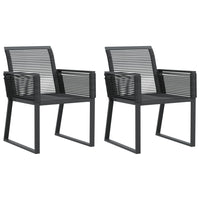 vidaXL Sedie da Giardino Set 2 pz Polyrattan Nero