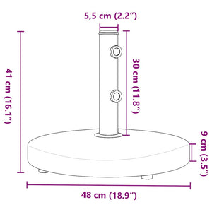 vidaXL Base per Ombrellone per Pali Ø32/38/48 mm 25 kg Rotonda