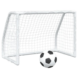 Porte Calcio Bambini 2pz con Pallone Bianco 64x35x48 cm Metallo 4008436