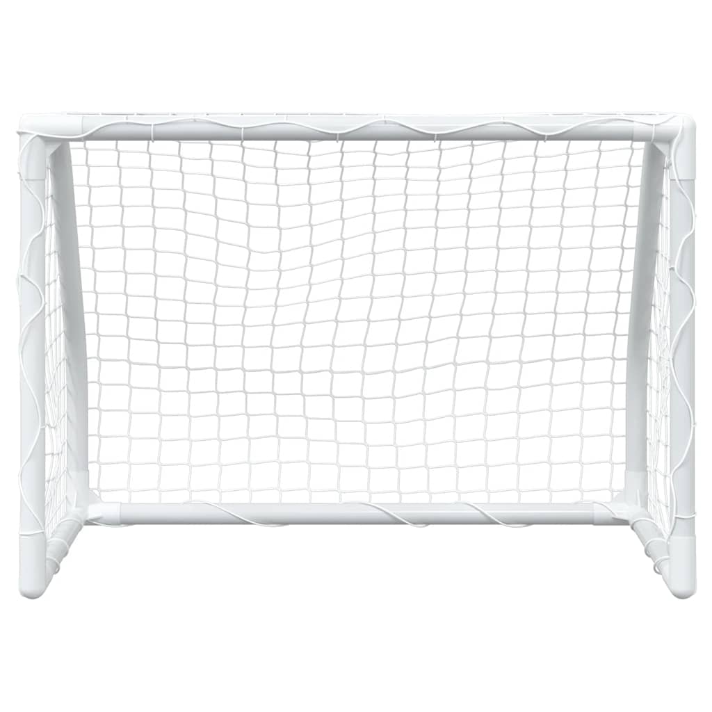 Porte Calcio Bambini 2pz con Pallone Bianco 64x35x48 cm Metallo 4008436