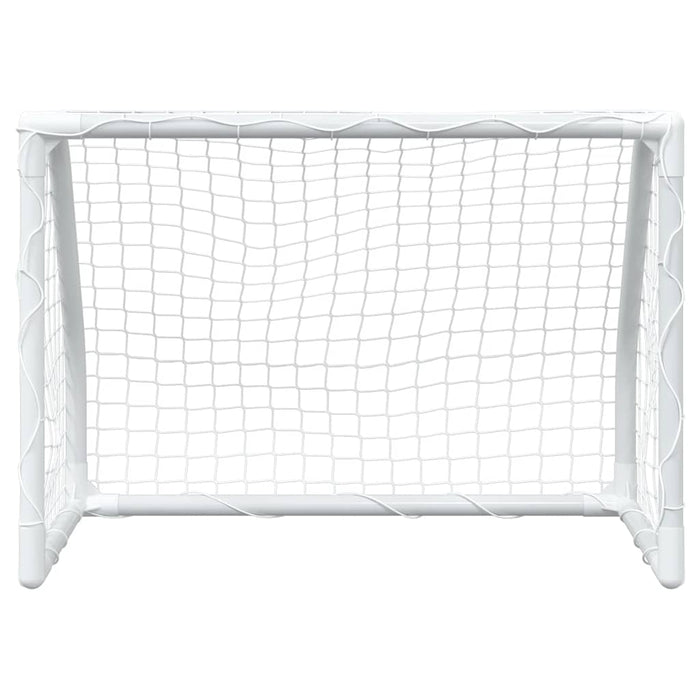Porte Calcio Bambini 2pz con Pallone Bianco 64x35x48 cm Metallo