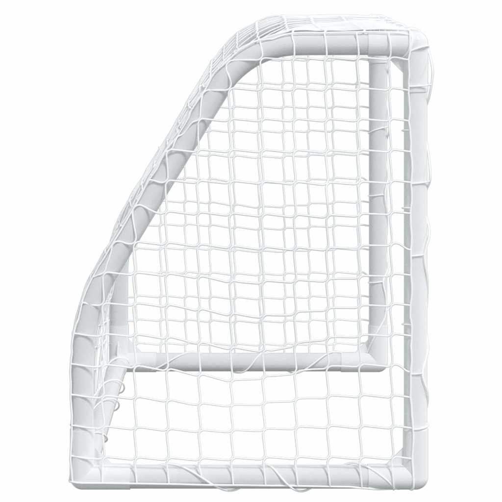 Porte Calcio Bambini 2pz con Pallone Bianco 64x35x48 cm Metallo 4008436