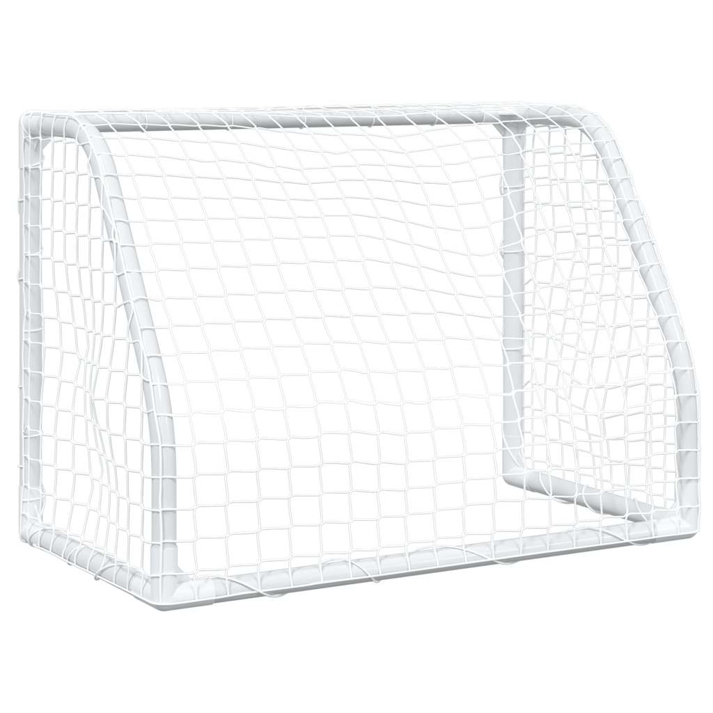 Porte Calcio Bambini 2pz con Pallone Bianco 64x35x48 cm Metallo 4008436