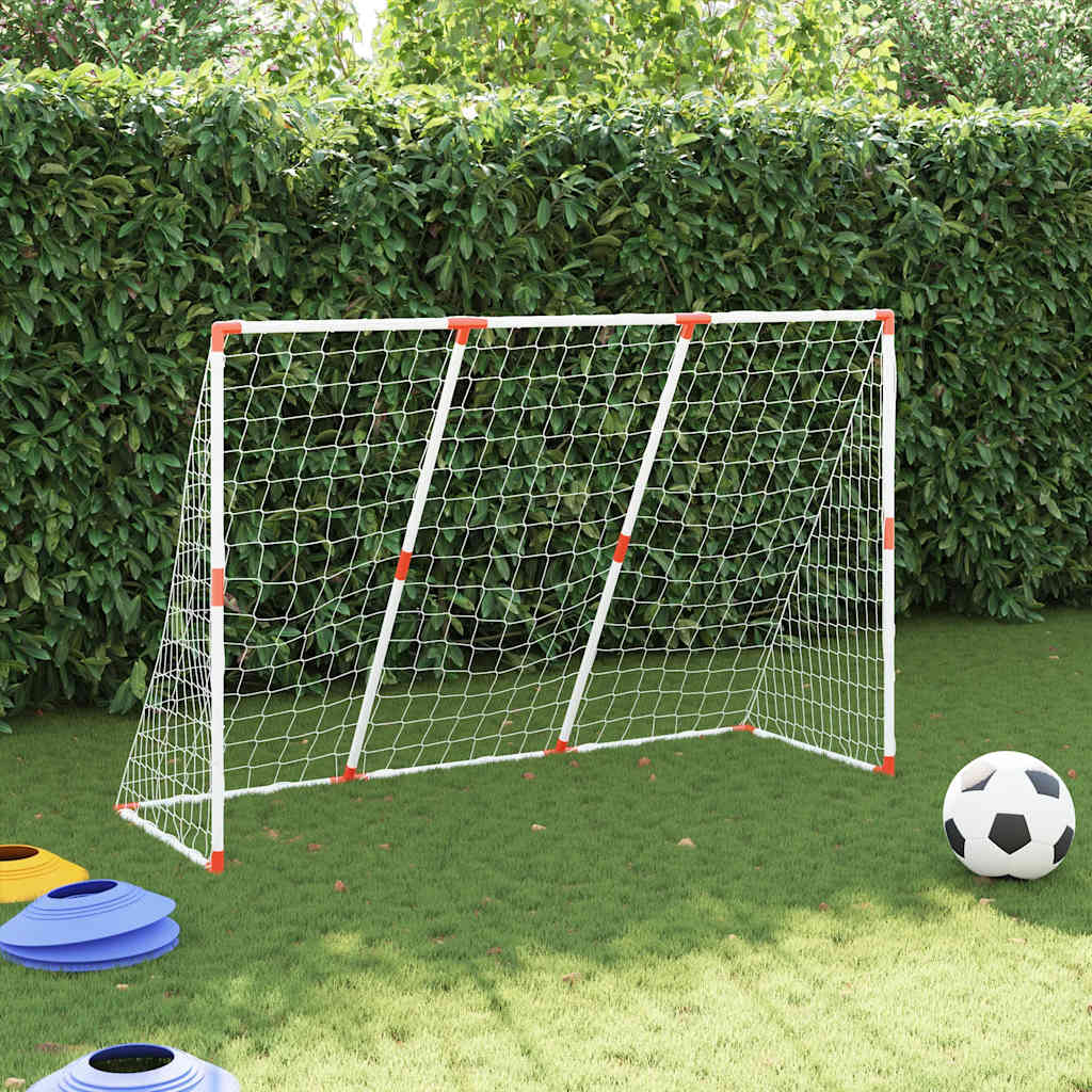 Porte Calcio Bambini con Palloni 2 in 1 Bianche 184x64x124 cm 4008437