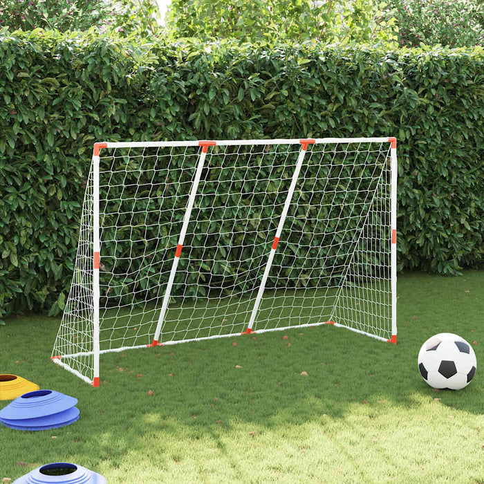 Porte Calcio Bambini con Palloni 2 in 1 Bianche 184x64x124 cm 4008437