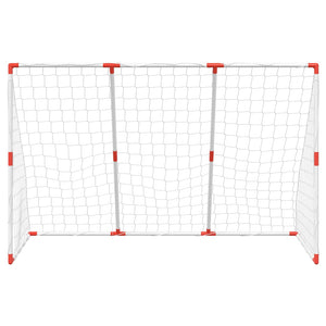 Porte Calcio Bambini con Palloni 2 in 1 Bianche 184x64x124 cm 4008437
