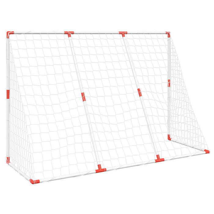 Porte Calcio Bambini con Palloni 2 in 1 Bianche 184x64x124 cm 4008437