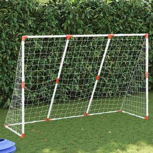 Porte Calcio Bambini con Palloni 2 in 1 Bianche 184x64x124 cm 4008437