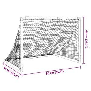 Porta da Calcio per Bambini Pieghevole Nera 90x64x64 cm