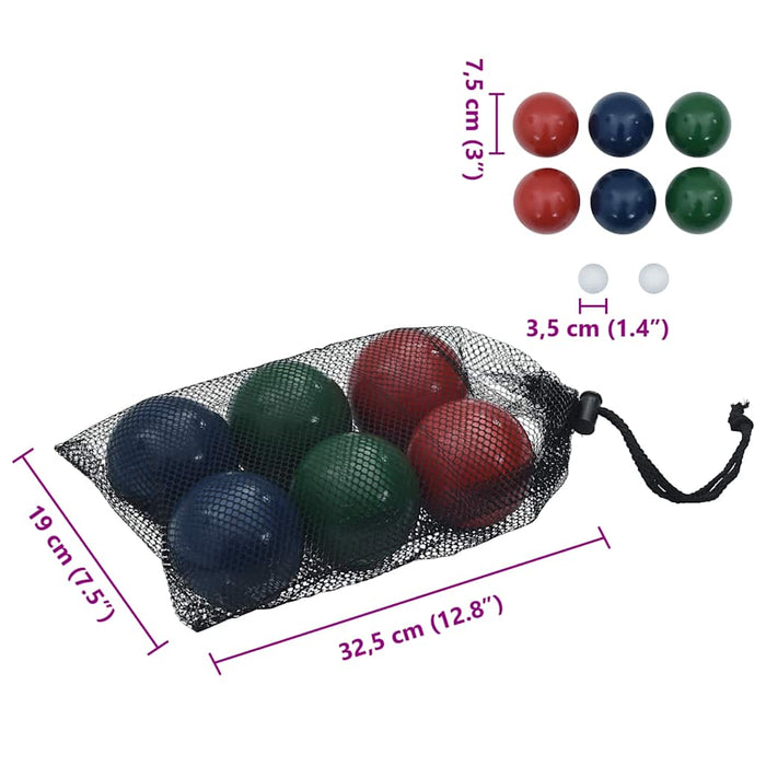 Set Bocce 8 pz con Custodia Trasporto in Legno Massello di Pino 4008441