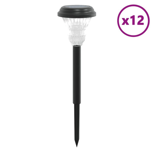 vidaXL Luci Solari per Percorsi con Picchetti 12 pz Bianche